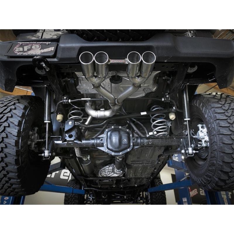 aFe Rebel Series 2.5in. 304 SS C/B Exhaust System 2018 Jeep Wrangler (JL) V6-3.6L - Polished Tip-SR1 Performance