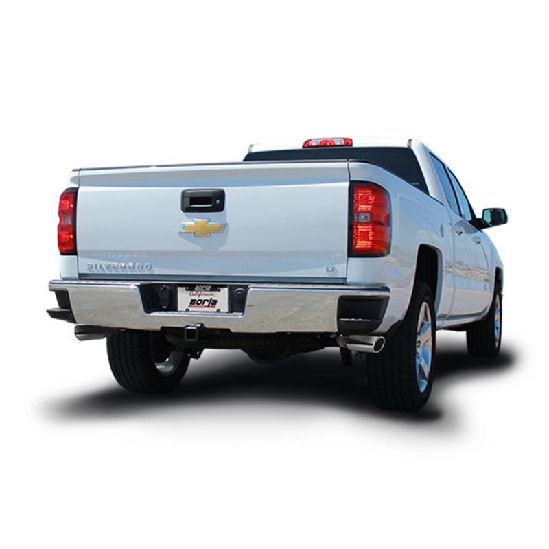 Borla 14 Silv/Sierra C/B Exh ATAK 1500 5.3L V8 AT/MT 2&4WD Ext Cab Split Side Exit-SR1 Performance