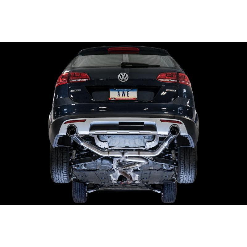 AWE Tuning VW MK7 Golf Alltrack/Sportwagen 4Motion Track Edition Exhaust - Polished Silver Tips-SR1 Performance