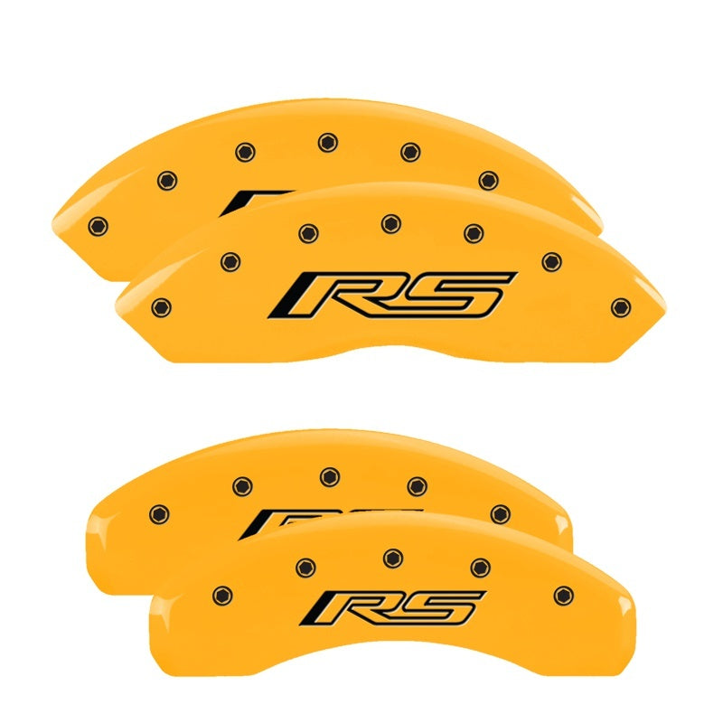 MGP 4 Caliper Covers Engraved Front & Rear Gen 5/RS Yellow finish black-SR1 Performance