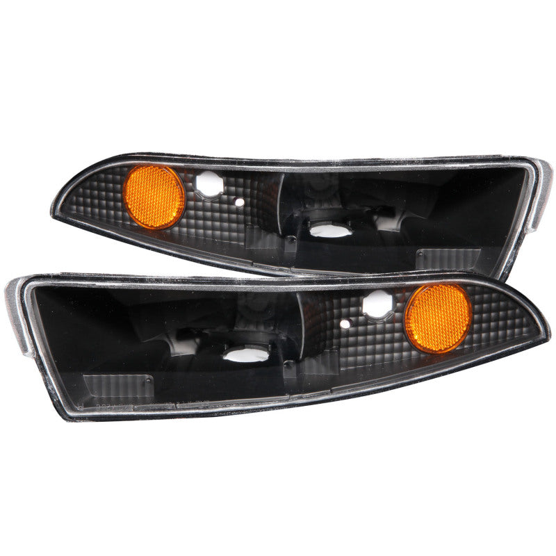 ANZO 1993-2002 Chevrolet Camaro Euro Parking Lights Black w/ Amber Reflector-SR1 Performance