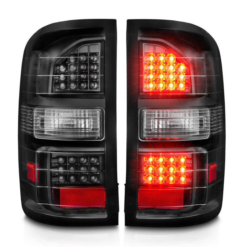 ANZO 2014-2018 GMC Sierra LED Tail Lights Black Housing Clear Lens-SR1 Performance