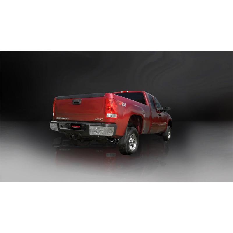 Corsa 2009-2013 GMC Sierra 4.8L V8 3in Cat-Back Single Side w Twin 4in Black Pro-Series Tips-SR1 Performance