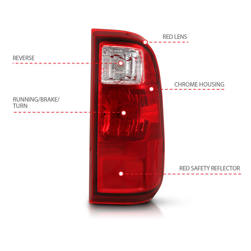 ANZO 2008-2016 Ford F-250 Taillight Red/Clear Lens (OE Replacement)-SR1 Performance