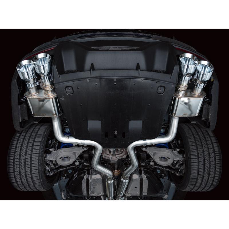 AWE 2024 Ford Mustang Dark Horse S650 RWD SwitchPath Catback Exhaust w/ Quad Chrome Silver Tips-SR1 Performance