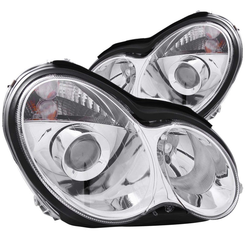 ANZO 2001-2007 Mercedes Benz C Class W203 Projector Headlights Chrome-SR1 Performance