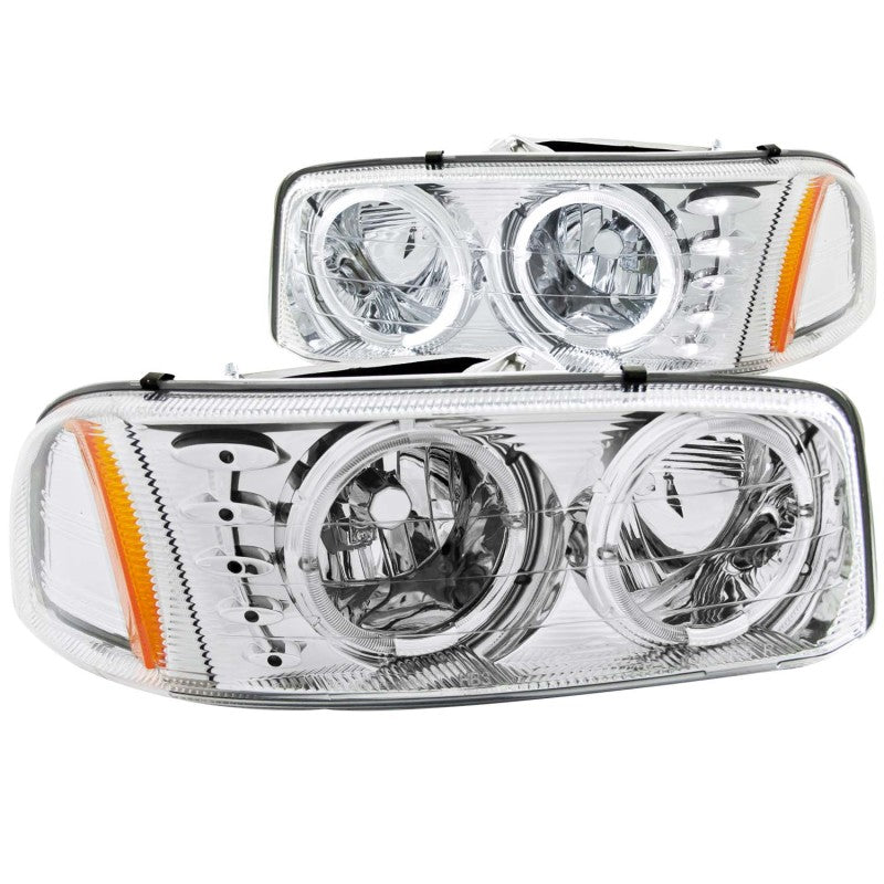 ANZO 1999-2006 Gmc Sierra 1500 Crystal Headlights w/ Halo and LED Chrome-SR1 Performance