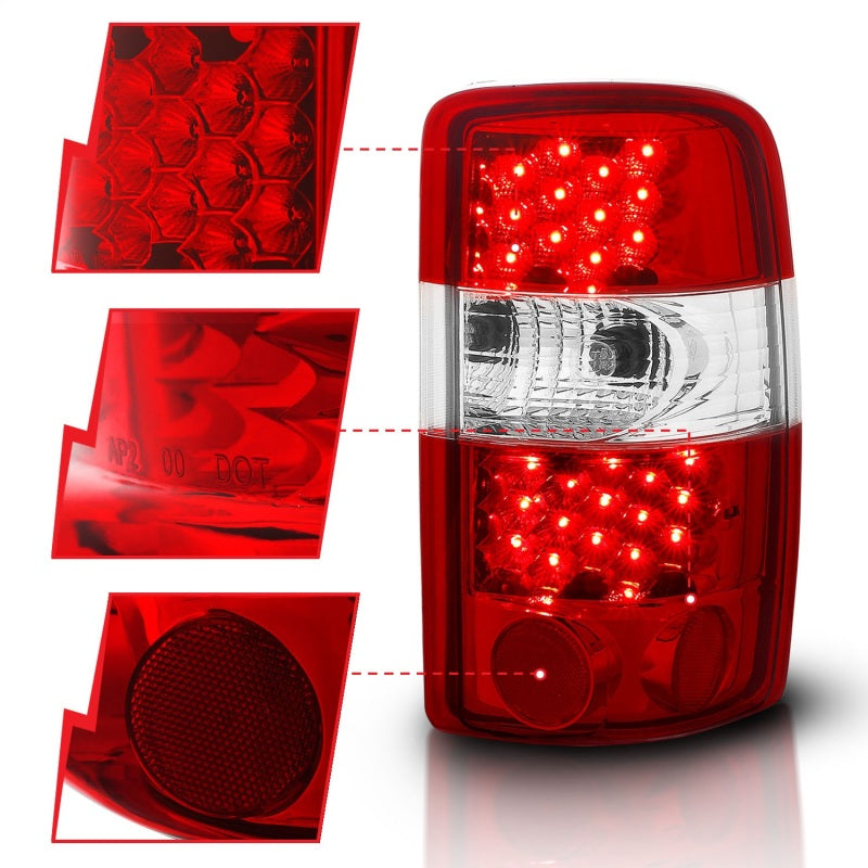 ANZO 2000-2006 Chevrolet Suburban LED Taillights Red/Clear-SR1 Performance