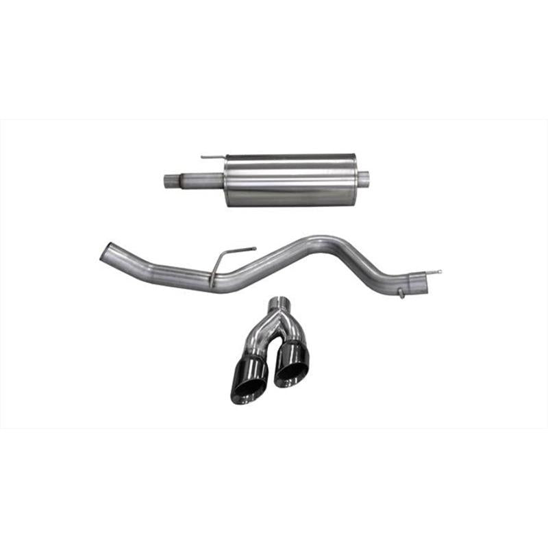 Corsa 2015-2020 Ford F-150 5.0L V8 (Super Crew Cab) Black Sport Single Side Dual 4in Tips CB Exhaust-SR1 Performance