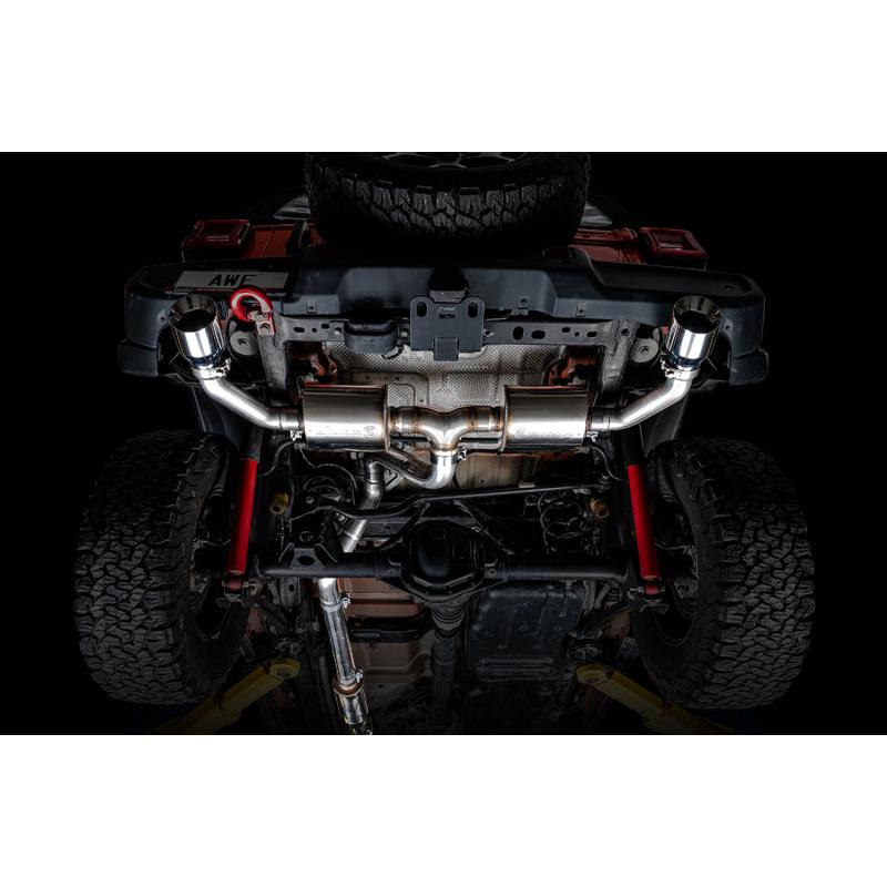 AWE Tuning 2018+ Jeep Wrangler JL/JLU Tread Edition Axle-Back Dual Exhaust - Chrome Silver Tips-SR1 Performance