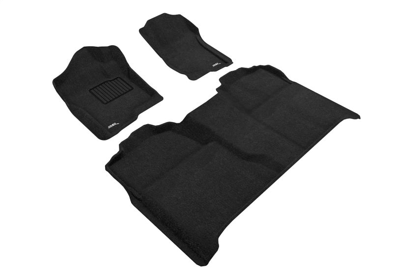3D Maxpider 07-13 Chevrolet Silverado 1500 Crew Cab Elegant 1st 2nd Row - Floor Mat Set (Black)-SR1 Performance