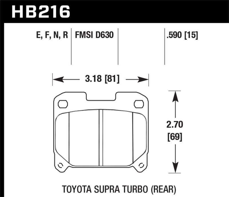 Hawk 93-98 Toyota Supra TT HPS Street Rear Brake Pads-SR1 Performance