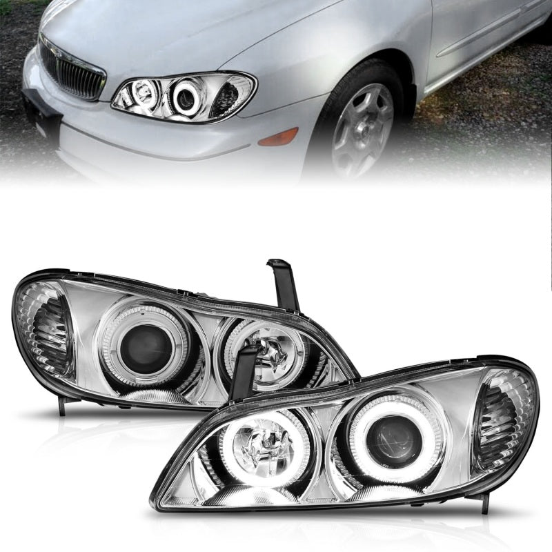 ANZO 2000-2004 Infiniti I30 Projector Headlights w/ Halo Chrome-SR1 Performance