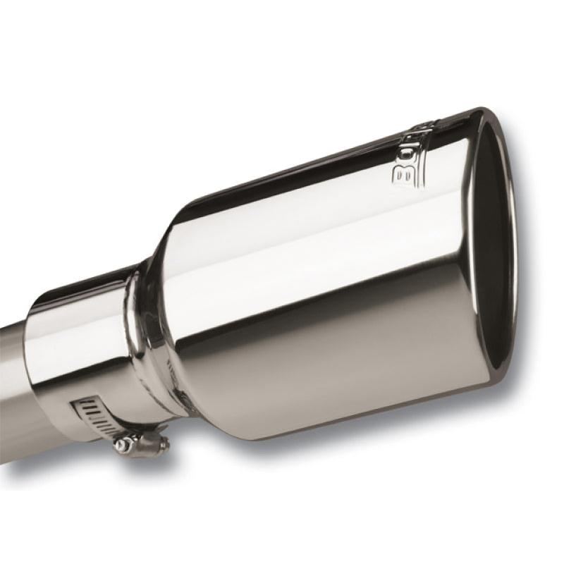 Borla Universal Polished Tip Single Round Rolled Angle-Cut w/Clamp (inlet 2 1/2in. Outlet 4 x 4in) *-SR1 Performance