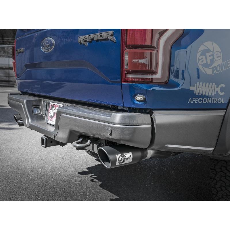 aFe MACH Force-Xp 3in to 3-1/2in 304 SS Cat-Back Exhaust w/Black Tip 17-18 Ford F-150 Raptor V6 3.5L-SR1 Performance