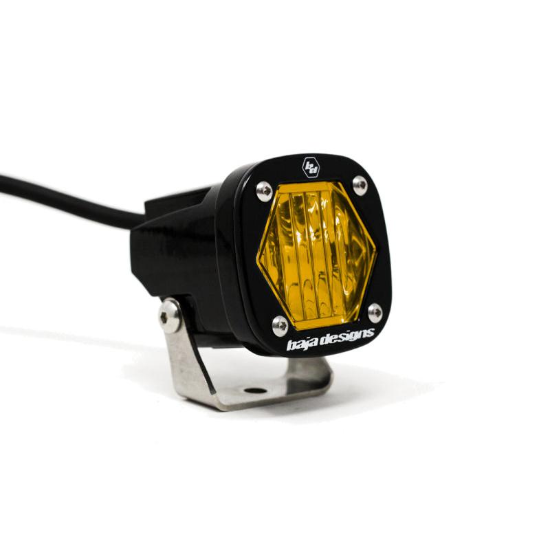 Baja Designs S1 Amber Wide Cornering LED Light w/ Mounting Bracket Single-SR1 Performance