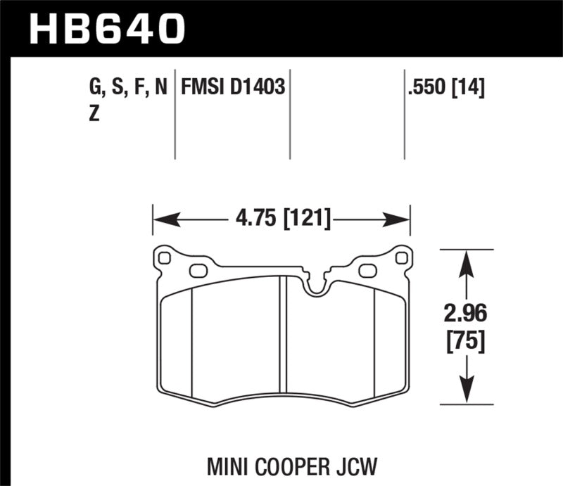 Hawk 09-10 Mini Cooper Performance Ceramic Street Front Brake Pads-SR1 Performance