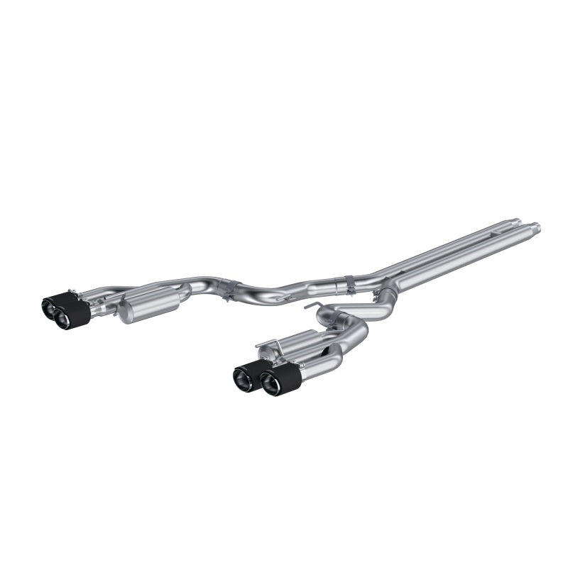 MBRP 18-22 Ford Mustang GT 5L T304 SS 3in Cat-Back Dual Rear w/4in Quad Carbon Fiber Tips (Race)-SR1 Performance