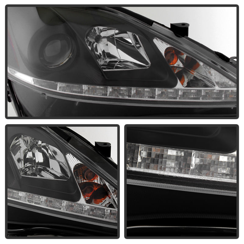 Spyder Lexus IS 250/350 2006-2010 Projector Headlights DRL Black PRO-YD-LIS06-DRL-BK-SR1 Performance