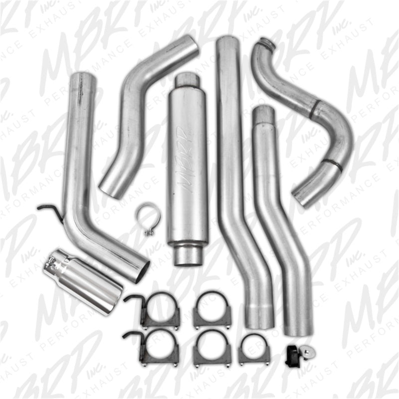 MBRP 88-93 Dodge 2500/3500 Cummins 4WD ONLY Turbo Back Single Side Exit Alum Exhaust System-SR1 Performance