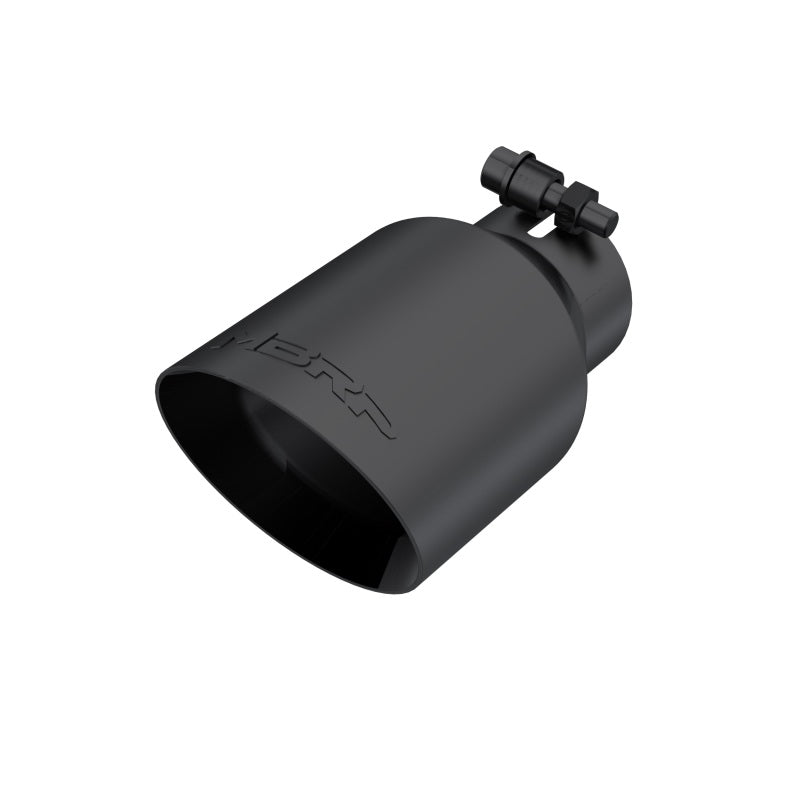 MBRP Universal 4in OD Dual Wall Angled 2.5in Inlet 8in Lgth Exhaust Tip - Black-SR1 Performance