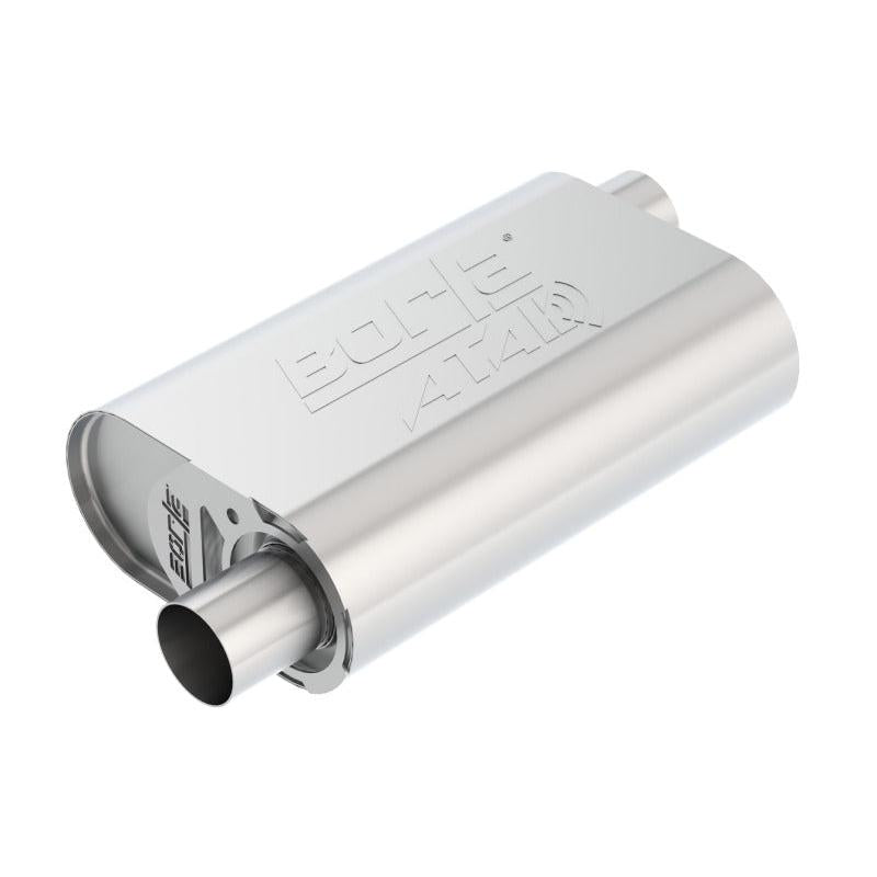 Borla CrateMuffler Stock SBC 283/327/350 ATAK 2.25in Offset/Offset 14inx4.35inx9in Oval Muffler-SR1 Performance