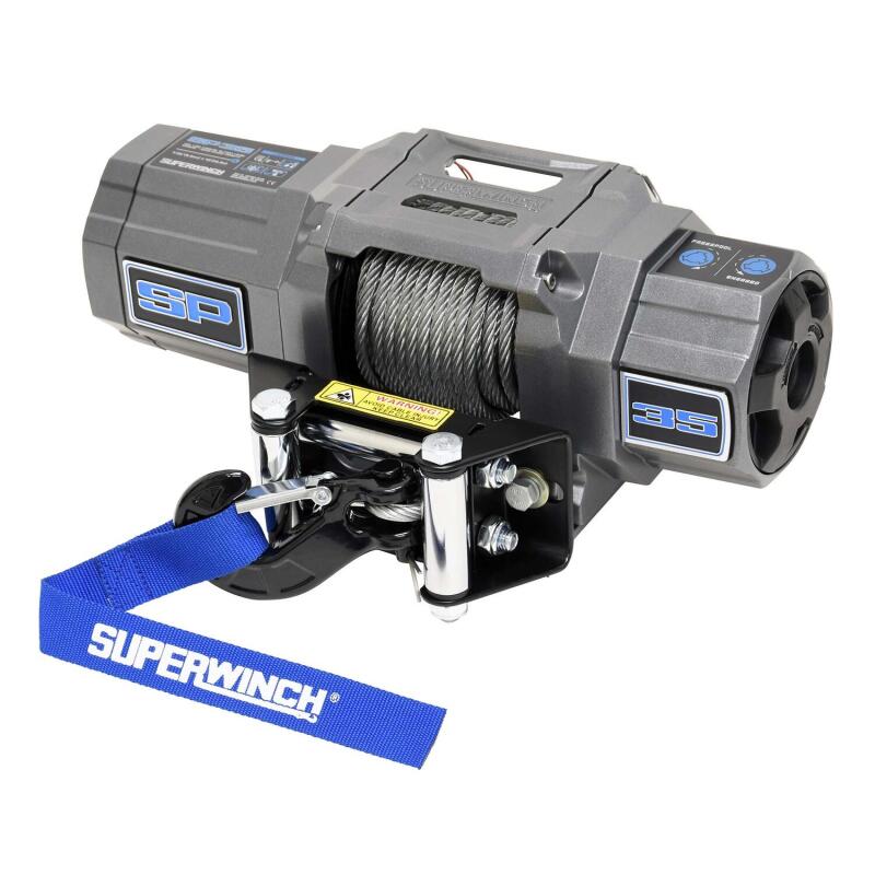 Superwinch 3500 LBS 12V DC 7/32in x 40ft Steel Rope Roller Fairlead SP 35 Winch-SR1 Performance