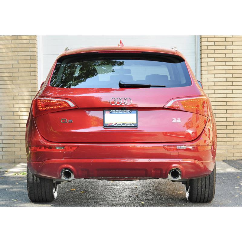 AWE Tuning Audi 8R Q5 3.2L Non-Resonated Exhaust System (Downpipe-Back) - Polished Silver Tips-SR1 Performance