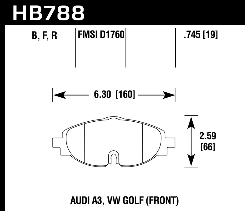 Hawk 15-17 VW Golf / Audi A3/A3 Quattro Front High Performance Brake Pads-SR1 Performance