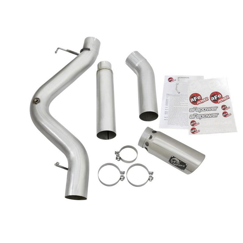 aFe Atlas Exhaust 5in DPF-Back Aluminized Steel w/ Polished Tips 16-17 GM Diesel Truck V8-6.6L (td)-SR1 Performance
