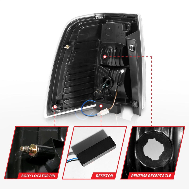 ANZO 07-17 Ford Expedition LED Taillights w/ Light Bar Black Housing Clear Lens-SR1 Performance