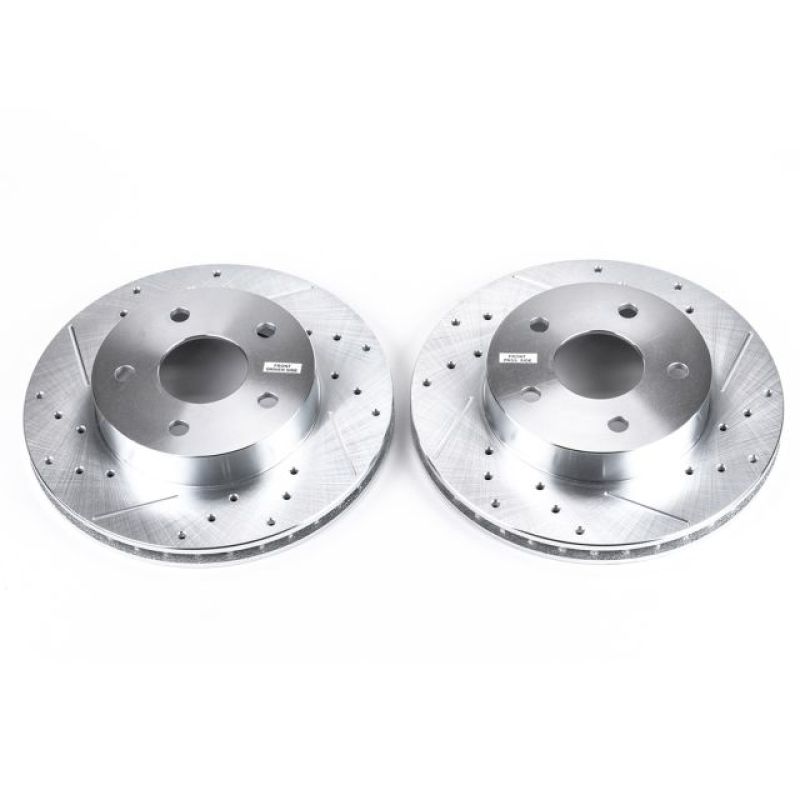 Power Stop 99-04 Jeep Grand Cherokee Front Evolution Drilled & Slotted Rotors - Pair-SR1 Performance