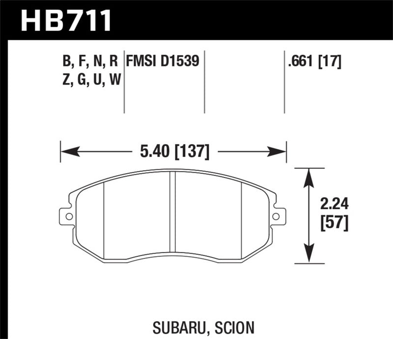 Hawk 13 Subaru BRZ / 13 Scion FR-S HP Plus Front Street Brake Pads-SR1 Performance