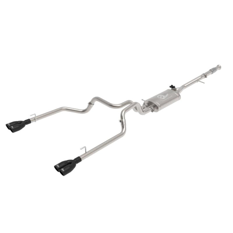aFe Gemini XV 3in 304 SS Cat-Back Exhaust w/ Cutout 19-21 GM Silverado/Sierra 1500 V8- w/ Black Tips-SR1 Performance