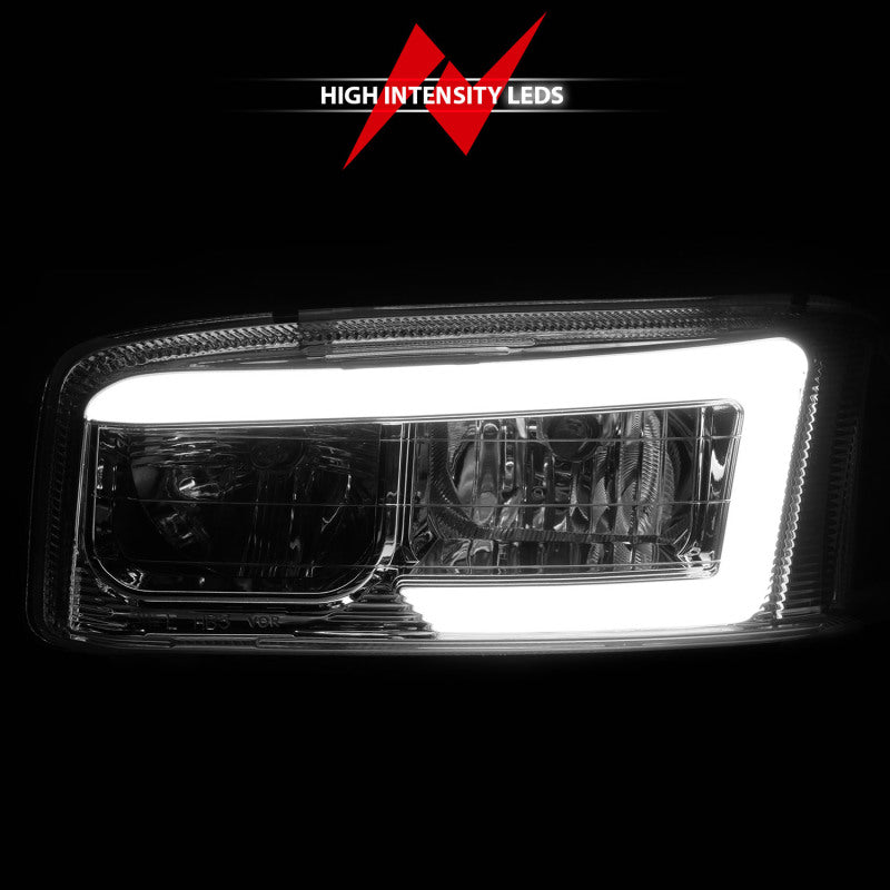Anzo 99-17 GMC Sierra/Denali Headlights Chrome Amber (w/C Light Bars)-SR1 Performance