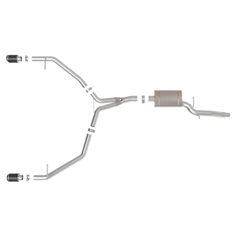 afe MACH Force-Xp 13-16 Audi Allroad L4 SS Axle-Back Exhaust w/ Carbon Tips-SR1 Performance