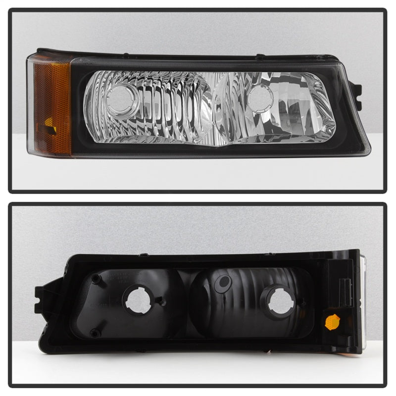 xTune Chevy Silverado 03-06 Projector Headlights 4pcs - LED Halo - Black PRO-JH-CSIL03-SET-BK-SR1 Performance