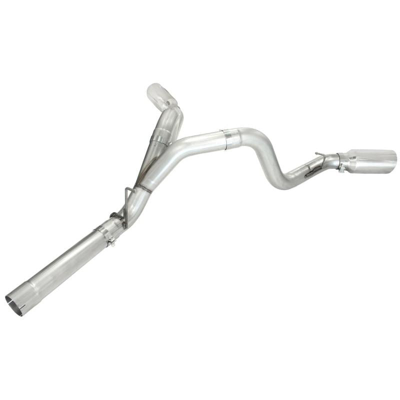 aFe MACHForce XP Exhaust Aluminized Dual Split DPF Back 11-15 GM Diesel Truck V8-6.6L (td) (pol tip)-SR1 Performance