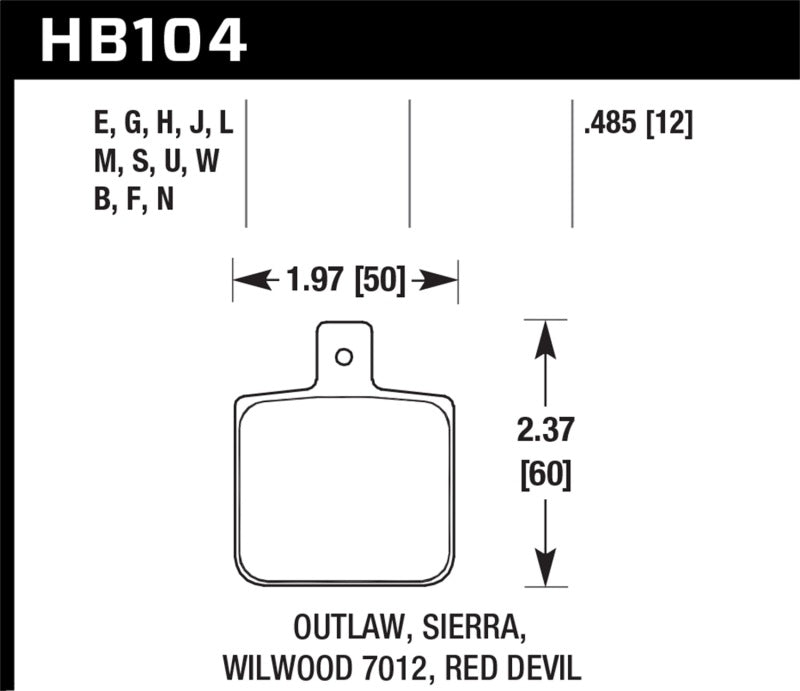Hawk Sierra/Outlaw/Wilwood HP+ Street Brake Pads-SR1 Performance