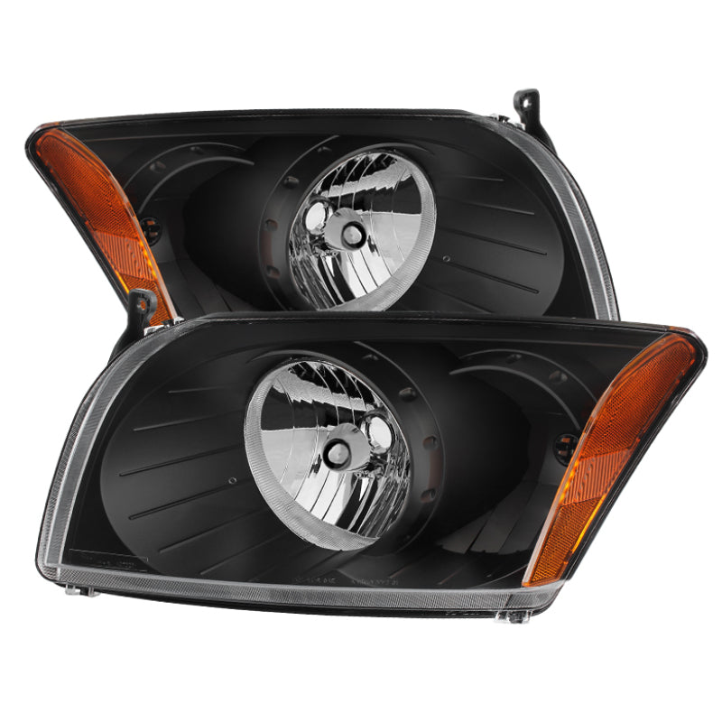 Xtune Dodge Caliber 07-12 Crystal Headlights -Black HD-JH-DCAL07-AM-BK-SR1 Performance
