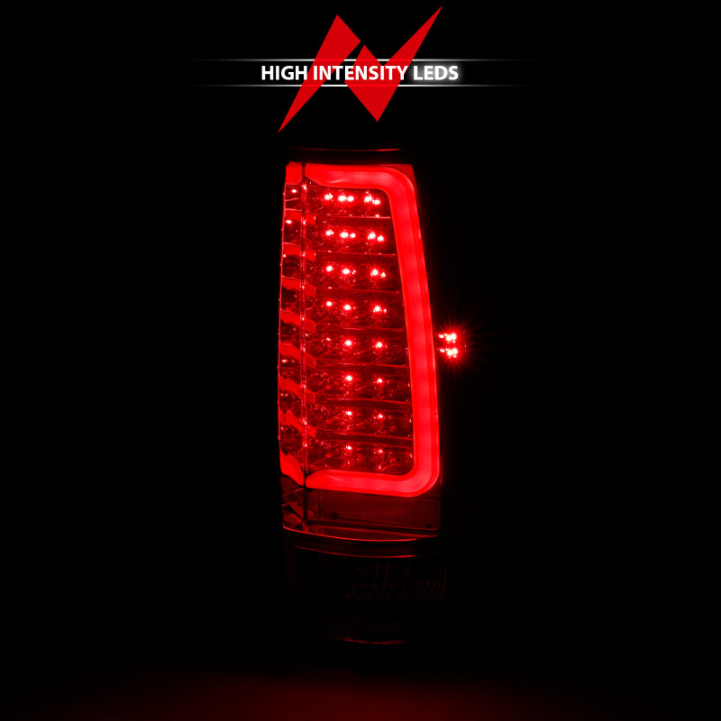 ANZO 2007-2014 Chevy Tahoe LED Taillight Plank Style Chrome With Red/Clear Lens-SR1 Performance