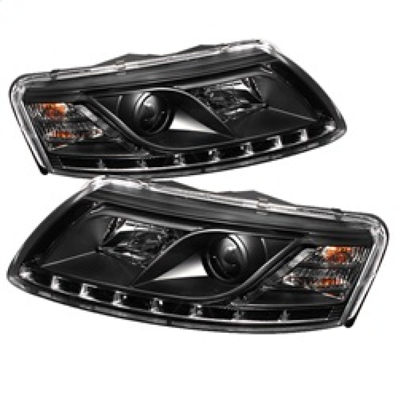 Spyder Audi A6 05-07 Projector Headlights Halogen Model Only - DRL Black PRO-YD-ADA605-DRL-BK-SR1 Performance