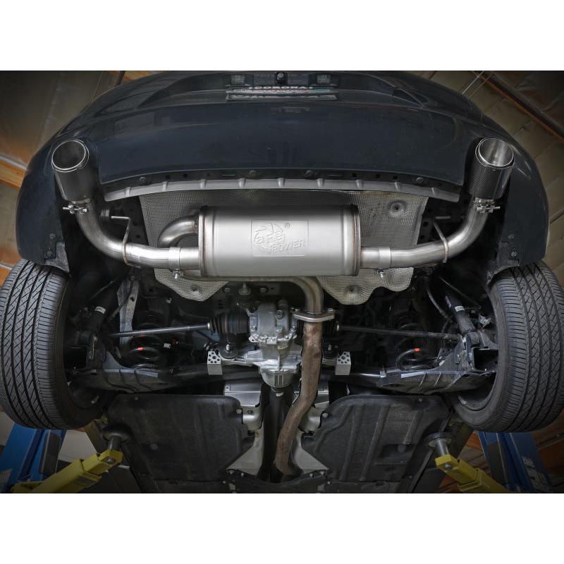 aFe 19-22 Mazda 3 L4 2.5L Takeda 3in to 2-1/2in 304 SS Axle-Back Exhaust w/ Carbon Fiber Tip-SR1 Performance