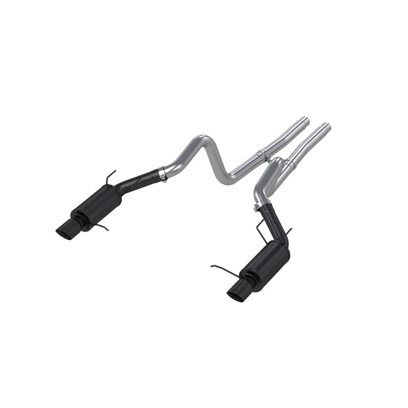 MBRP 11-14 Ford Mustang GT 5.0L 3in Cat Back Dual Split Rear Street Version 4in Tips - Black-SR1 Performance
