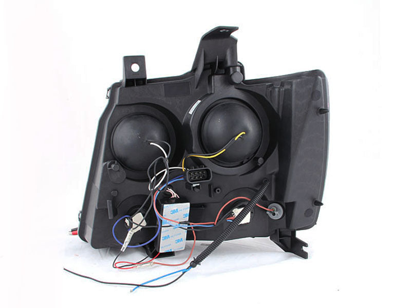 ANZO 2007-2013 Chevrolet Avalanche Projector Headlights w/ Halo Chrome-SR1 Performance