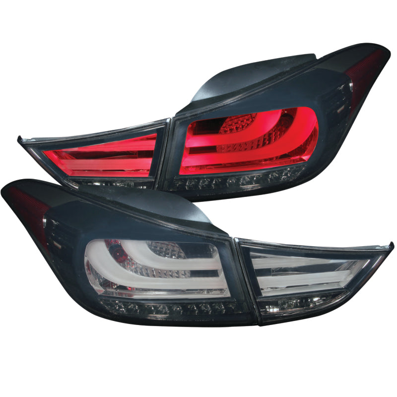 ANZO 2011-2013 Hyundai Elantra LED Taillights Smoke 4pc-SR1 Performance