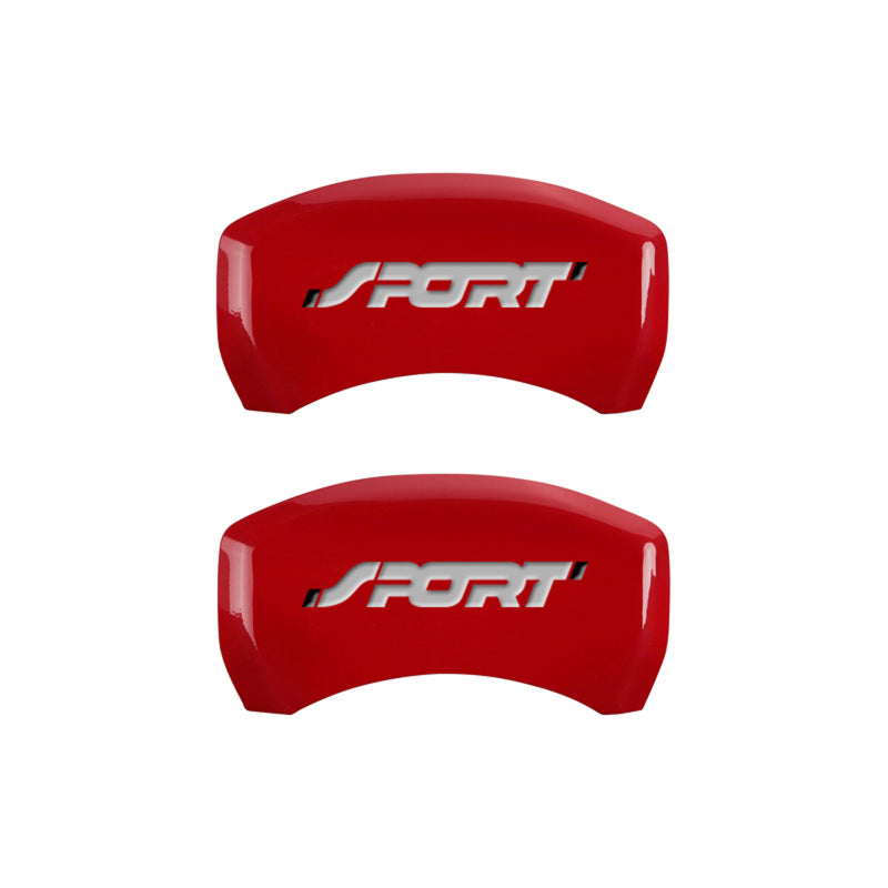 MGP 4 Caliper Covers Engraved Front & Rear No bolts/Sport Red finish silver-SR1 Performance