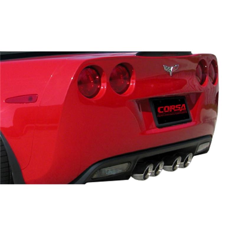 Corsa 2012-2013 Chevrolet Corvette C6 ZR1 Sport Cat-Back Dual Rear Exit w/ Twin 4.0in Pol Tips-SR1 Performance