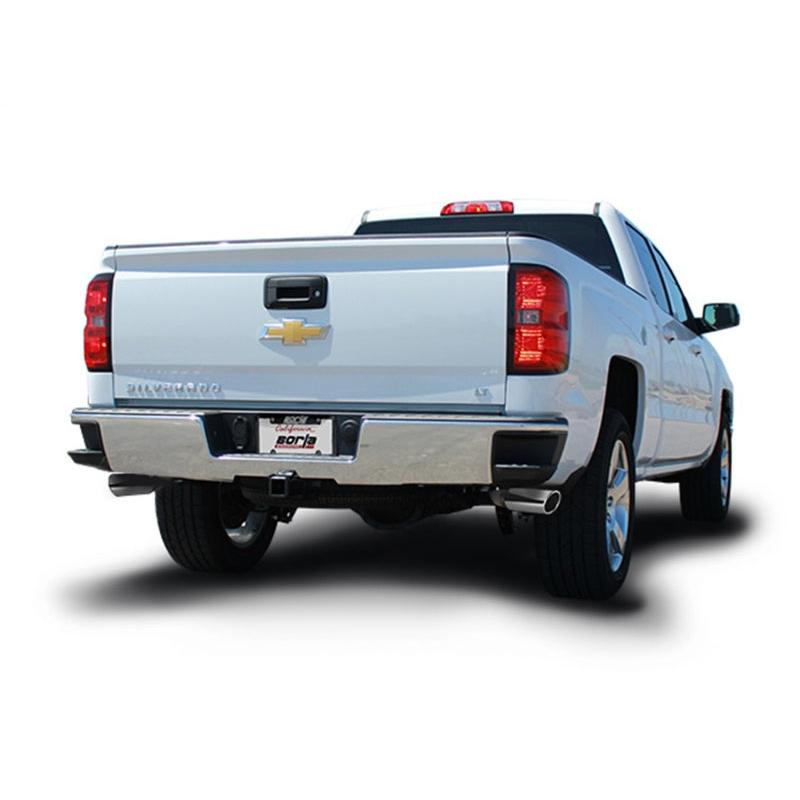 Borla 14 Silv/Sierra C/B Exh ATAK 1500 5.3L V8 AT/MT 2&4WD Ext Cab Split Side Exit-SR1 Performance