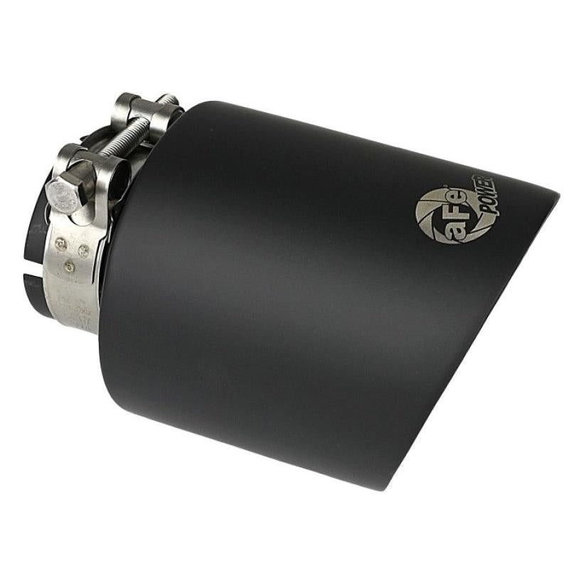 aFe Takeda 304 SS Clamp-On Exhaust Tip 2.5in. Inlet / 4.5in. Outlet / 7in. L - Black-SR1 Performance